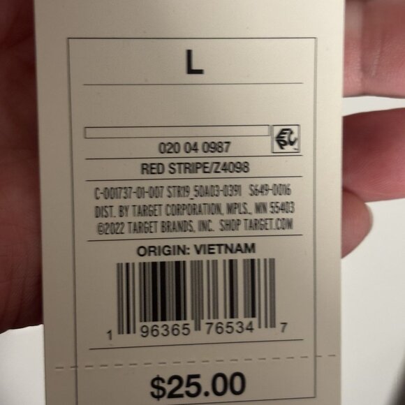 Red & White Striped Button-Down Nightshirt By Stars Above Long Sleeves Flannel L - Picture 11 of 11